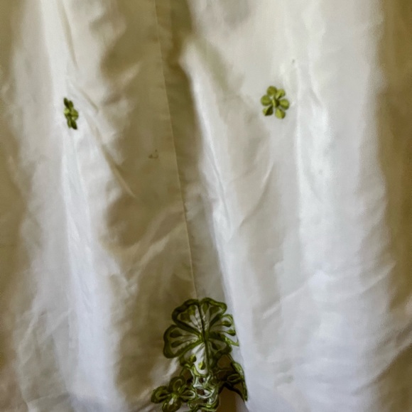 Unnamed vintage midi ivory and green dress. Gorgeous late 70s  80s lined Sz 6 - Picture 11 of 11